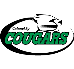 Green and black logo - Cougars in green and a sillhouette of a big cat's head