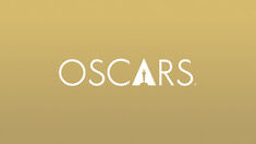 Gold background with the white text, "Oscars"